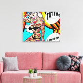 toile enveloppée blonde tatouée (Insitu(Salon))