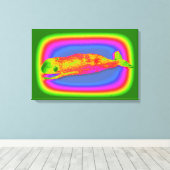 toile enveloppée de baleine psychédélique souriant (Insitu (Plancher de Bois))