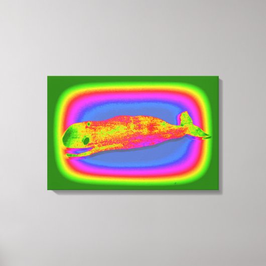 toile enveloppée de baleine psychédélique souriant (Recto)