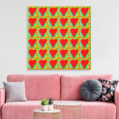 toile enveloppée de coeurs rouges (Insitu(Salon))