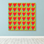 toile enveloppée de coeurs rouges (Insitu (Plancher de Bois))