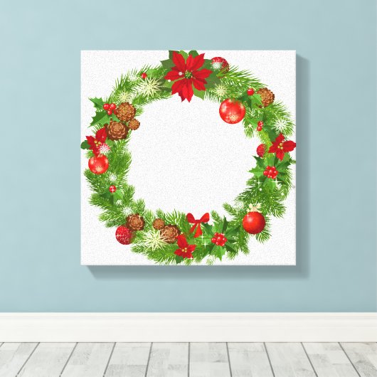 Toile enveloppée de couronne de Noël (Insitu (Plancher de Bois))