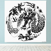 Toile enveloppée de dragon noir (Insitu (Plancher de Bois))
