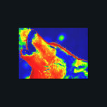 Toile enveloppée de loup d'art pop<br><div class="desc">Pop Art Style Howling Wolf Portrait - Animaux sauvages Oeuvres numériques</div>