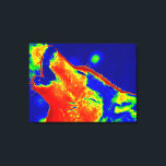 Toile enveloppée de loup d'art pop<br><div class="desc">Pop Art Style Howling Wolf Portrait - Animaux sauvages Oeuvres numériques</div>