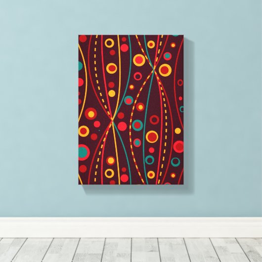 Toile Enveloppée de particules rouges (Insitu (Plancher de Bois))