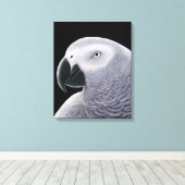 Toile enveloppée de perroquet gris d'Afrique (Insitu (Plancher de Bois))