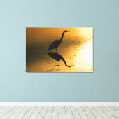Toile enveloppée du coucher de soleil Egret (Insitu (Plancher de Bois))