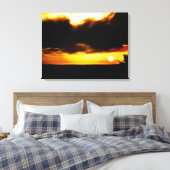 Toile Enveloppée en bleu soleil / soleil couchant (Insitu(Chambre))