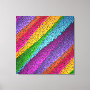 toile enveloppée en mosaïque arc-en-ciel