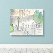 Toile enveloppée "Esquisse d'aquarelle/Château de  (Insitu (Plancher de Bois))