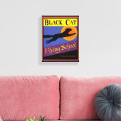 Toile enveloppée Halloween rétro Chat Noir (Insitu(Salon))
