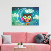 Toile Enveloppée Mon Chouette Crescent (Insitu(Salon))