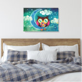 Toile Enveloppée Mon Chouette Crescent (Insitu(Chambre))