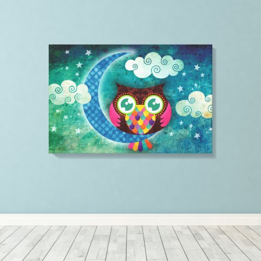 Toile Enveloppée Mon Chouette Crescent (Insitu (Plancher de Bois))