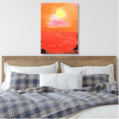 Toile Enveloppée Orange Sunset Peinture Ciel (Insitu(Chambre))