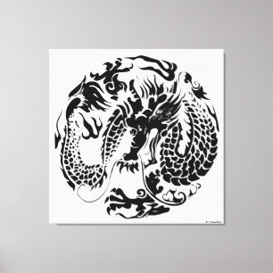 Toile enveloppée par dragon noir
