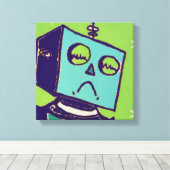 Toile Enveloppée par un robot triste (Insitu (Plancher de Bois))