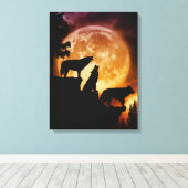 Toile Enveloppée Peak Wolves (Insitu (Plancher de Bois))