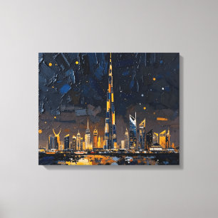 Toile enveloppée Premium Dubai Skyline Ville mod