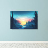 Toile enveloppée Premium Sunset Forest (Gloss) (Insitu (Plancher de Bois))