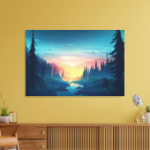 Toile enveloppée Premium Sunset Forest (Gloss) (Insitu(Salon))