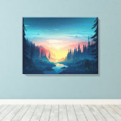 Toile enveloppée Premium Sunset Forest (Gloss) (Insitu (Plancher de Bois))