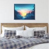 Toile enveloppée Premium Sunset Forest (Gloss) (Insitu(Chambre))