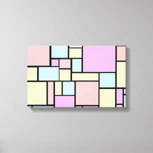 Toile enveloppée rectangle de couleur pastel