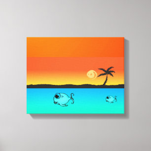 Toile Enveloppée Sunset Island