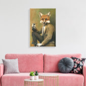 Toile Enveloppée vintage Fox In Suit (Insitu(Salon))