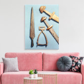 Toile Épées viking, étrier et tête de fil (Insitu(Salon))