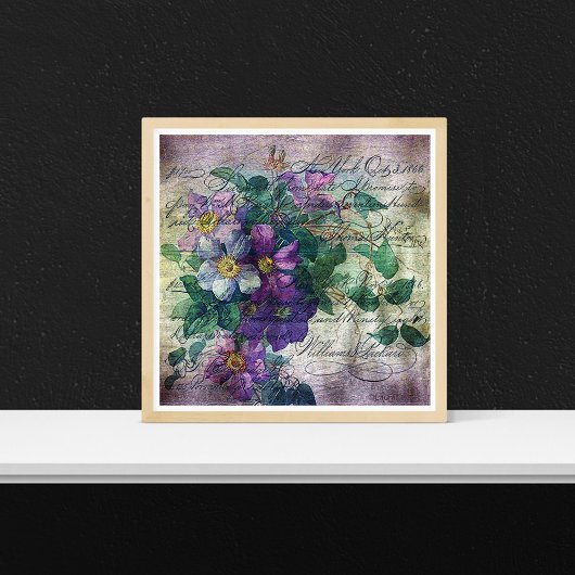 Toile Éphémère d'écriture de vigne de clématite