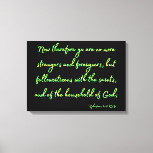 Toile Ephésiens 2:19 Bible Verse KJV Wall Art