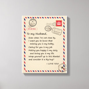 Toile Épouse d'amour  Lettre à mon mari Je t'aime