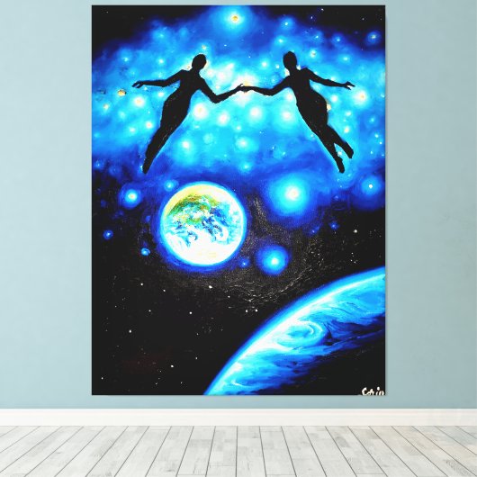 Toile Épouses dans l'univers (Insitu (Plancher de Bois))