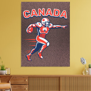 Toile Équipe Canada Football Dynamique Athlète Patriotiq