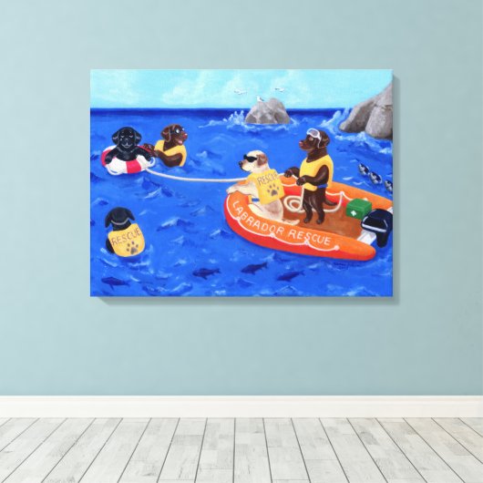 Toile Équipe de Secourt du Labrador (Insitu (Plancher de Bois))