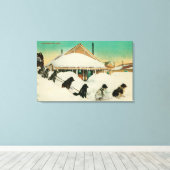 Toile Équipe de traîneau à chiens de l'Alaska reposant d (Insitu (Plancher de Bois))