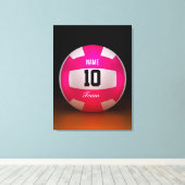 Toile Équipe de volley-ball rose vif (Insitu (Plancher de Bois))
