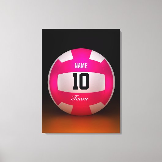 Toile Équipe de volley-ball rose vif (Recto)