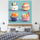 Toile Équipe Kawaii Sushi & Ramen (Insitu(Chambre))