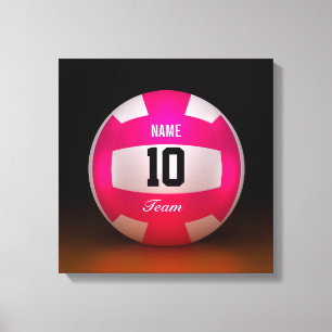 Toile Équipe rose intelligente de volleyball