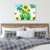 Toile Eric Carle | Scène de fleurs du jardin (Insitu(Chambre))