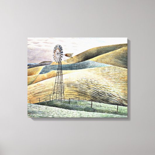 Toile Eric Ravilie peinture, Moulin à vent (Recto)