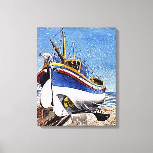 Toile Eric Ravilious - Bateau à vie à Aldeburgh, (Recto)