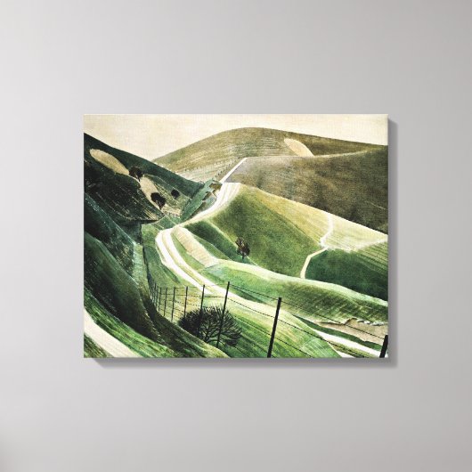 Toile Eric Ravilious - Chalk Paths, célèbre oeuvre d'art (Recto)