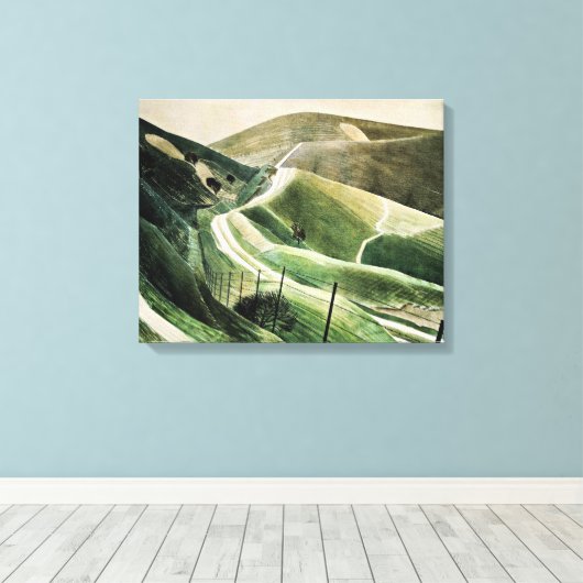 Toile Eric Ravilious - Chalk Paths, célèbre oeuvre d'art (Insitu (Plancher de Bois))