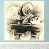 Toile Ernest Hemingway au Kenya (Insitu (Plancher de Bois))