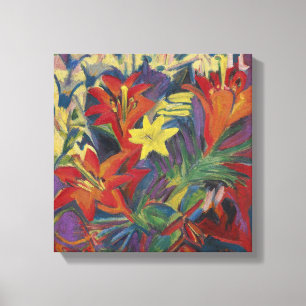 Toile Ernst Ludwig Kirchner Encore de la vie avec Lilies